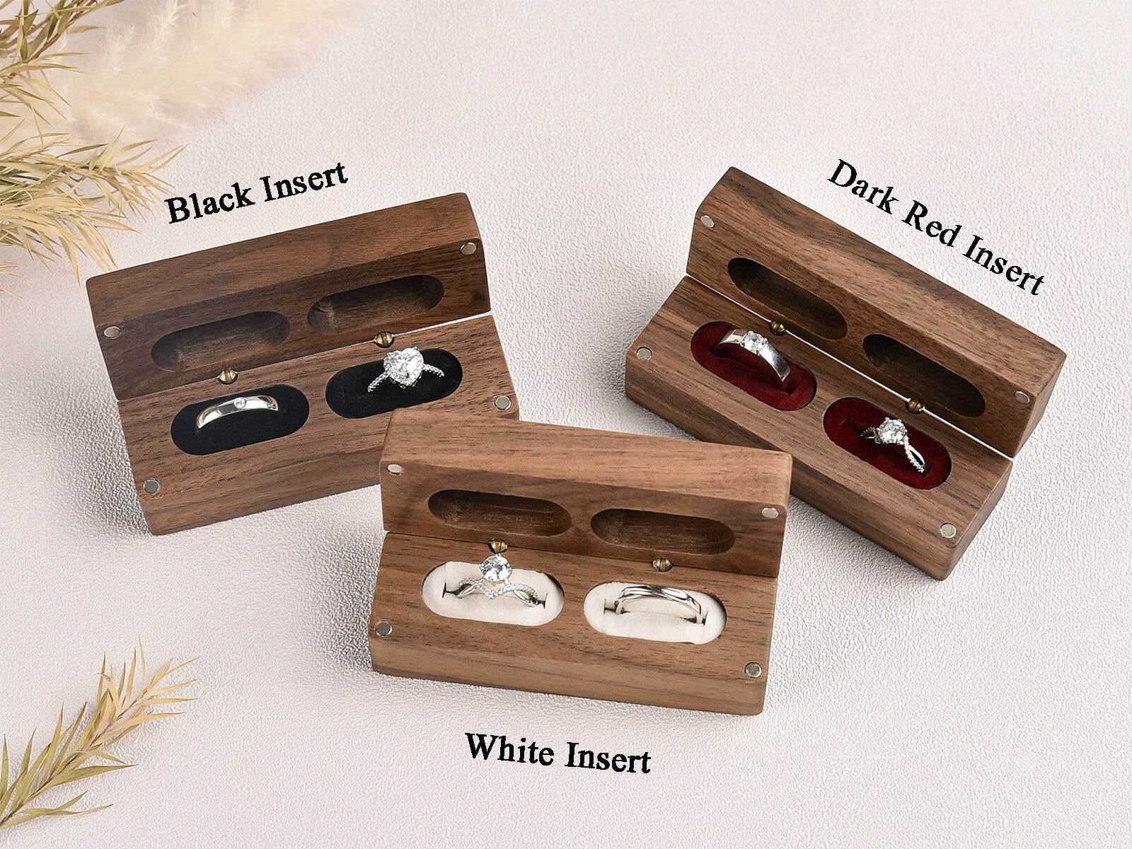 Custom Wooden Wedding Ceremony Ring Box,Personalized Engraved Engagement Ring Box,Slim Ring Bearer Box,Anniversary,Proposal Ring Box Holder