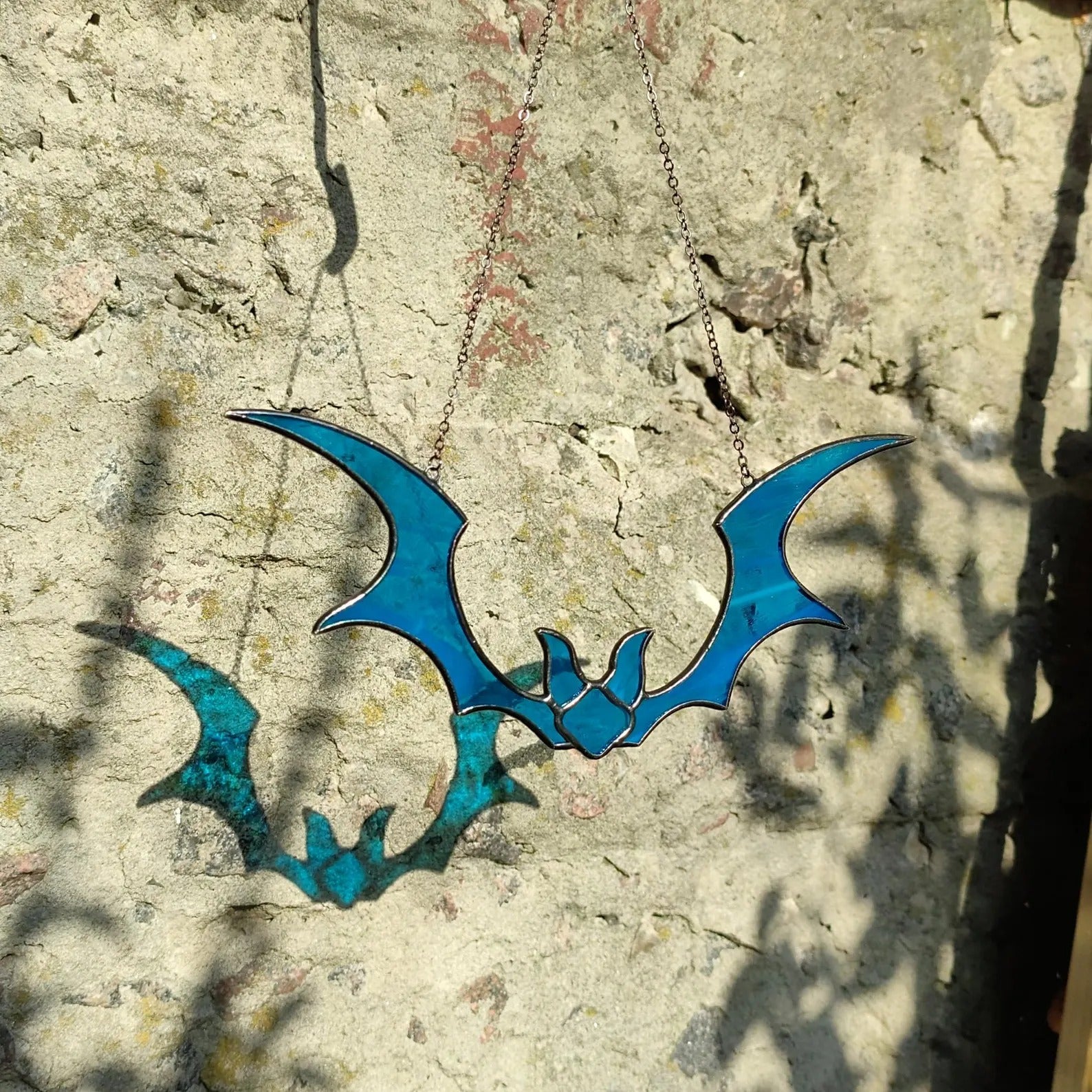 Stained Glass Bat Suncatcher for Halloween Decor. Perfect Gothic Window Ornament for Spooky Season and Unique Halloween Home Accents