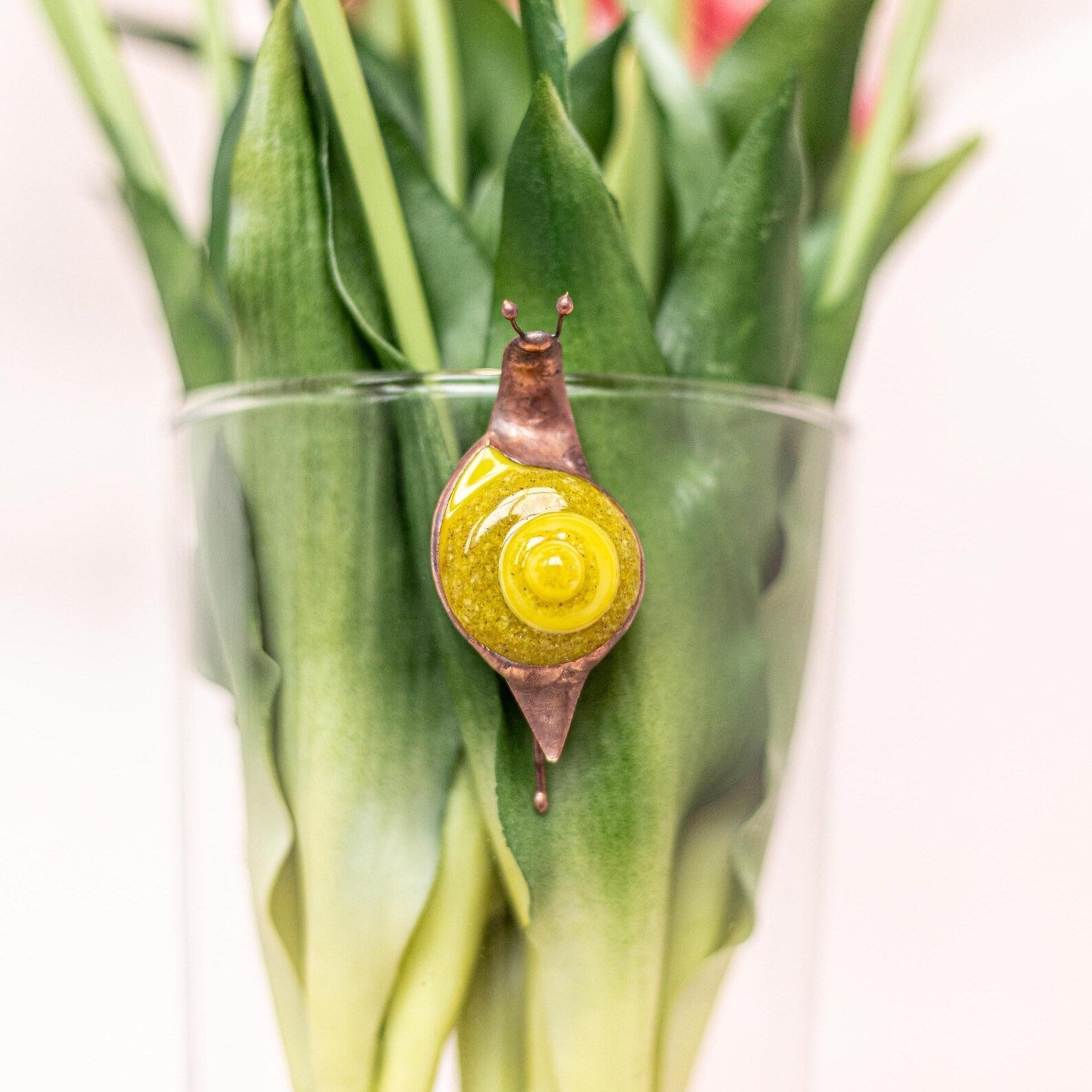 Grasshopper Stained Glass Planter, Unique Housewarming Anniversary Gift for Mom from Daughter, Garden Stake Home Decoration, Bug Planter