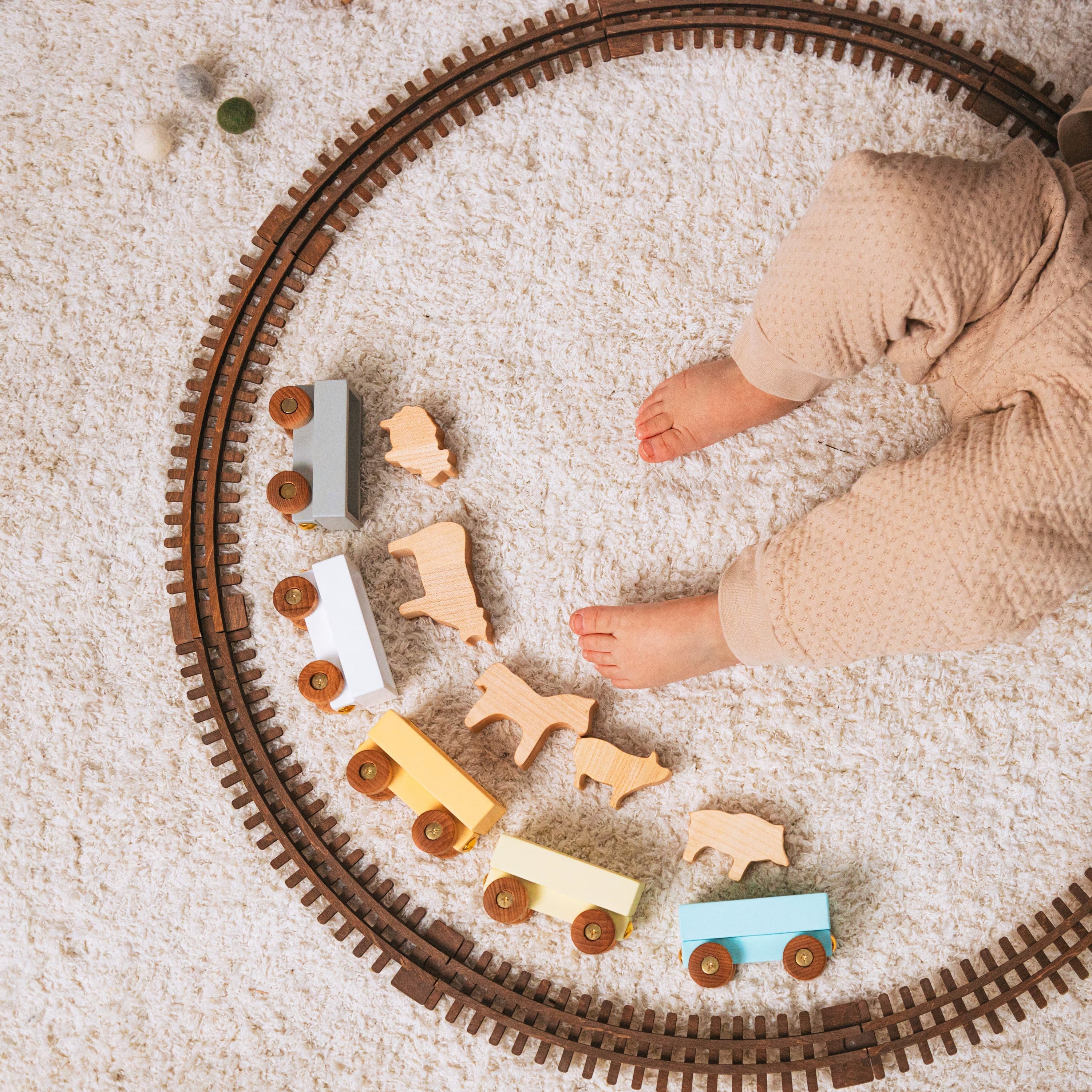 Wooden Farmer Train With Name Additional Set of Animals Custom Train Personalized Baby Boy Gift Sensory Toys Fidget Toys For Toddlers