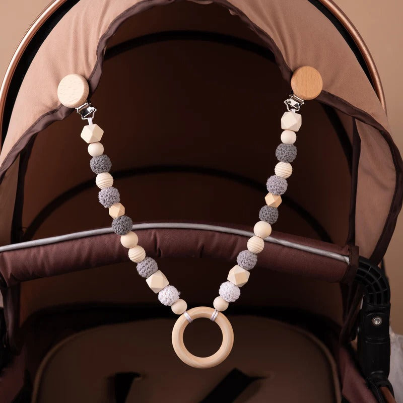 Personalized Baby Gifts, Baby Stroller Chain, Baby Stroller Pendant, Pram Garland with Wooden Toy, Baby Shower Gift, Newborn Gifts